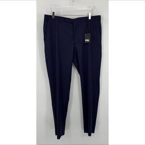 Alton Lane flat front pants trousers navy blue tailored 36 Waist 32 Inseam new